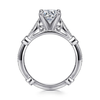 14K White Gold Round Diamond Engagement Ring