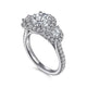 Gabriel & Co. ER6744W83JJ 18K White Gold Round Three Stone Halo Diamond Engagement Ring