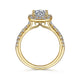 Gabriel & Co. ER6872Y44JJ 14K Yellow Gold Cushion Halo Round Diamond Engagement Ring