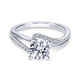 18K White Gold Round Bypass Diamond Engagement Ring
