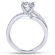 18K White Gold Round Bypass Diamond Engagement Ring