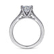 Vintage Inspired 14K White Gold Round Solitaire Engagement Ring