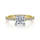 Gabriel & Co. ER7224M44JJ 14K White-Yellow Gold Round Diamond Engagement Ring