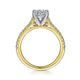 Gabriel & Co. ER7224M44JJ 14K White-Yellow Gold Round Diamond Engagement Ring