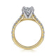 Gabriel & Co. ER7225M44JJ 14K White-Yellow Gold Round Diamond Engagement Ring