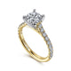 Gabriel & Co. ER7225M44JJ 14K White-Yellow Gold Round Diamond Engagement Ring