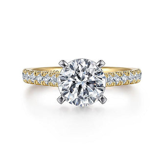 Gabriel & Co. ER7225R8M44JJ 14K White-Yellow Gold Round Diamond Engagement Ring