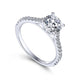 Gabriel & Co. ER7227W44JJ 14K White Gold Round Diamond Engagement Ring