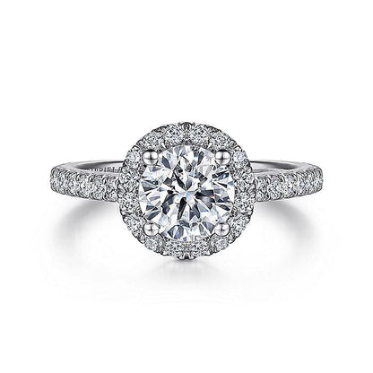 Gabriel & Co. ER7259W44JJ 14K White Gold Round Halo Diamond Engagement Ring