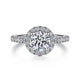 Gabriel & Co. ER7259W44JJ 14K White Gold Round Halo Diamond Engagement Ring