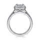 Gabriel & Co. ER7266W44JJ 14K White Gold Princess Halo Diamond Engagement Ring