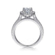 Vintage Inspired 14K White Gold Round Halo Diamond Engagement Ring