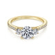 14K Yellow Gold Round Three Stone Diamond Engagement Ring