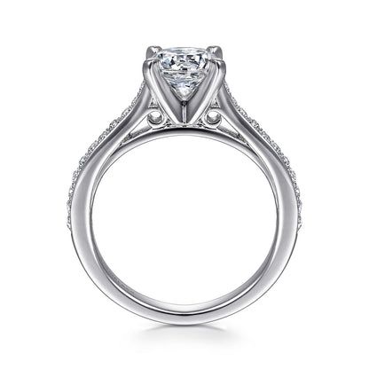 14K White Gold Round Diamond Engagement Ring