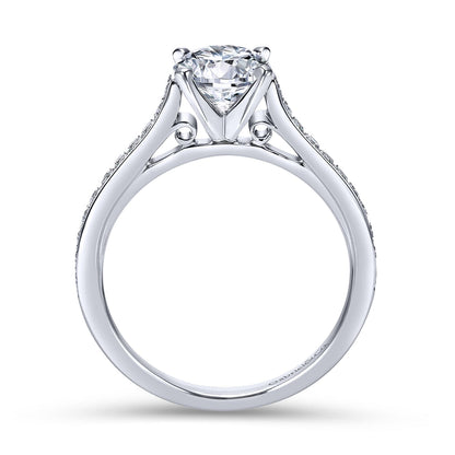 18K White Gold Round Diamond Engagement Ring