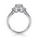 14K White Gold Round Three Stone Diamond Channel Set Engagement Ring