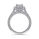 Gabriel & Co. ER7500W44JJ Vintage Inspired 14K White Gold Cushion Halo Diamond Engagement Ring
