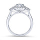 Platinum Cushion Halo Round Diamond Engagement Ring