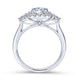 18K White Gold Cushion Halo Round Diamond Engagement Ring