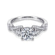 Vintage Inspired 14K White Gold Split Shank Round Diamond Engagement Ring