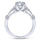 Vintage Inspired 14K White Gold Split Shank Round Diamond Engagement Ring