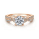 14K Rose Gold Twisted Round Diamond Engagement Ring