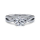 Platinum Round Twisted Diamond Engagement Ring