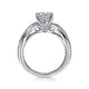 14K White Gold Round Twisted Diamond Engagement Ring