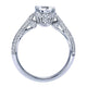 18K White Gold Round Diamond Knife-edge Engagement Ring