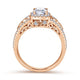 Vintage Inspired 14K Rose Gold Emerald Halo Diamond Engagement Ring