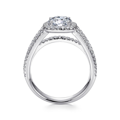 Platinum Round Halo Diamond Engagement Ring