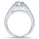 18K White Gold Round Halo Diamond Engagement Ring