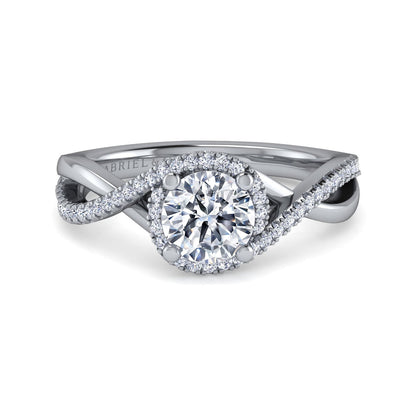 Platinum Round Halo Diamond Engagement Ring