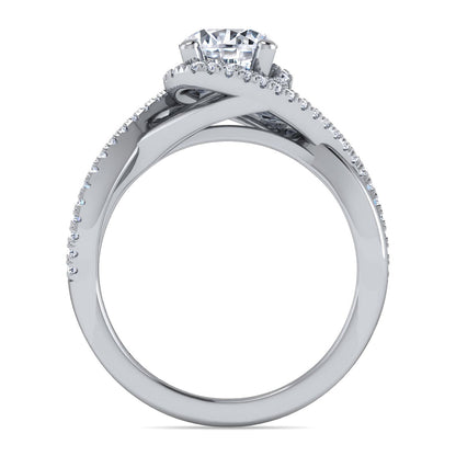 Platinum Round Halo Diamond Engagement Ring