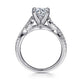 14K White Gold Round Twisted Diamond Engagement Ring