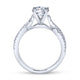 18K White Gold Round Twisted Diamond Engagement Ring