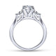 Gabriel & Co. ER7995W44JJ 14K White Gold Round Three Stone Cluster Diamond Engagement Ring
