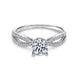Platinum Round Split Shank Diamond Engagement Ring