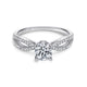 14K White Gold Round Split Shank Diamond Engagement Ring