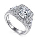 Gabriel & Co. ER8328W44JJ 14K White Gold Round 3 Stone Halo Diamond Engagement Ring