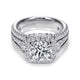 18K White Gold Round Halo Diamond Engagement Ring