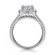 14K White Gold Cushion Halo Diamond Engagement Ring