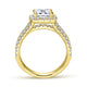 14K Yellow Gold Cushion Halo Diamond Engagement Ring