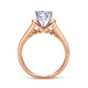 14K White-Rose Gold Round Diamond Engagement Ring