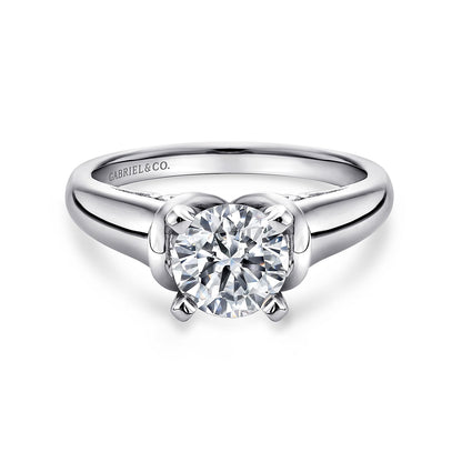 14K White Gold Round Diamond Engagement Ring