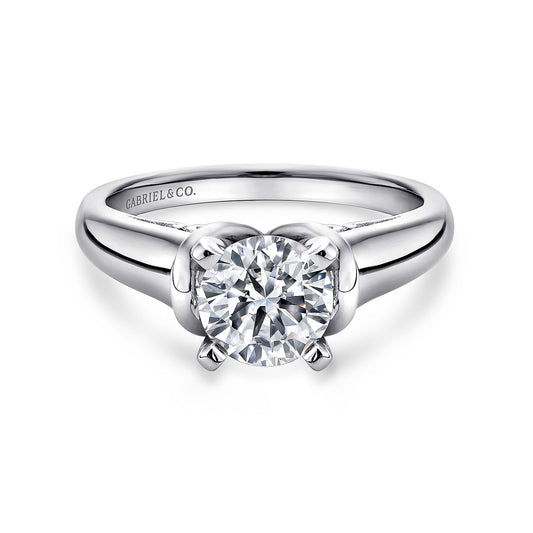 14K White Gold Round Diamond Engagement Ring