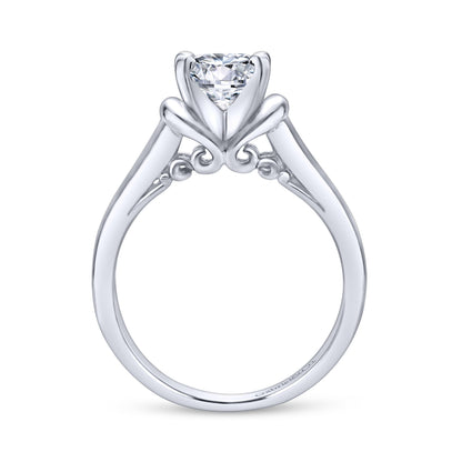 14K White Gold Round Diamond Engagement Ring