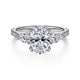 Gabriel & Co. ER9048W44JJ 14K White Gold Oval Three Stone Diamond Engagement Ring