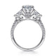Gabriel & Co. ER9048W44JJ 14K White Gold Oval Three Stone Diamond Engagement Ring