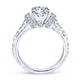 14K White Gold Round Wide Band Diamond Engagement Ring
